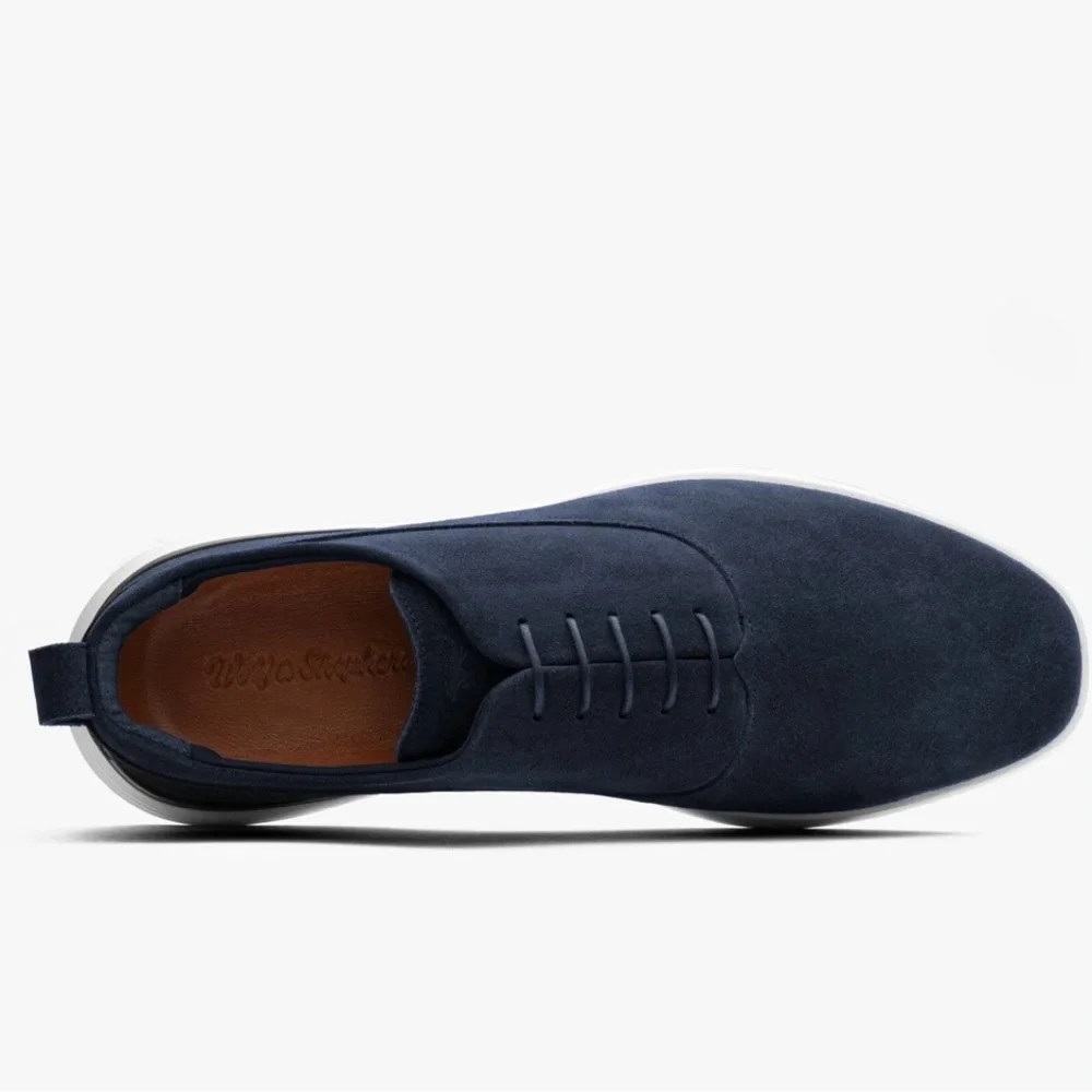 Men's Navy Suede Casual Lace-Up Shoes